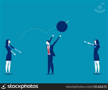 Business team with bomb. Concept business vector illustration.