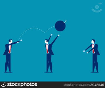 Business team with bomb. Concept business vector illustration.