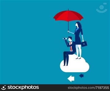 Business team with partnership and searching for investment . Concept business vector illustration. Team, corporate, Investors