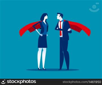 Business team with ready to work. Concept business vector illustration, Flat business cartoon, metaphoric, brave and optimistic, Teamwork.