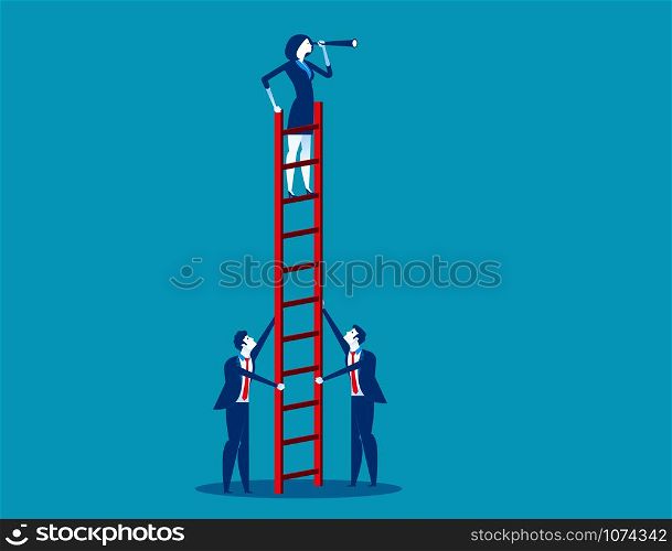 Business team working. Concept business vector illustration.