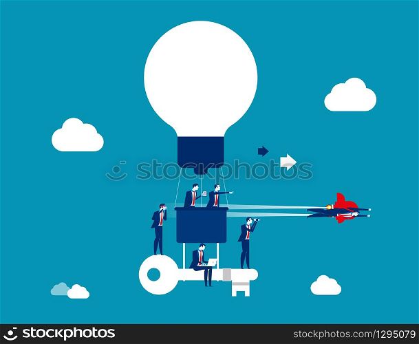 Business team working together of key to success. Concept business vector illustration, Flat business cartoon, Character style design, Growth.
