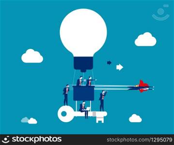 Business team working together of key to success. Concept business vector illustration, Flat business cartoon, Character style design, Growth.