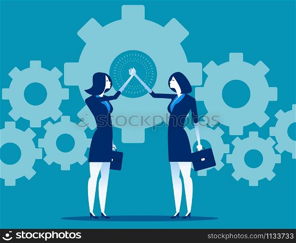 Business teamwork and hand coordination. Concept business vector illustration.