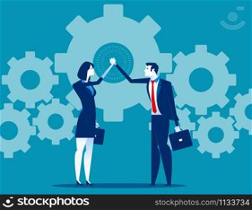 Business teamwork and hand coordination. Concept business vector illustration.