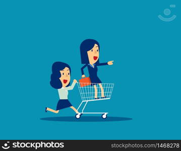 Business teamwork, Concept business vector illustration, Market and investment, Together, Shopping.