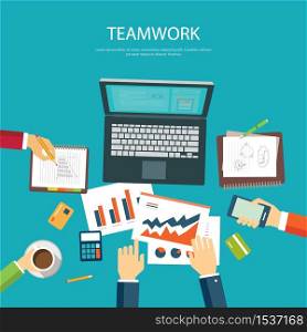 business teamwork concept flat design template