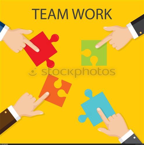 Business teamwork concept. Four businessman connecting puzzle. Vector. Four businessman connecting puzzle. Vector. Business teamwork concept.