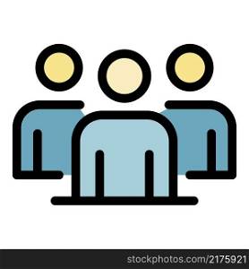 Business teamwork icon. Outline business teamwork vector icon color flat isolated. Business teamwork icon color outline vector