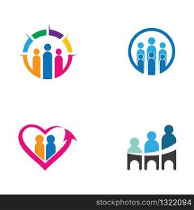 Business teamwork logo vector icon illustration