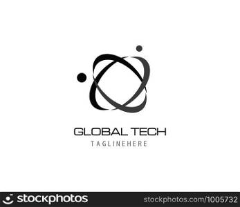 Business technology logo template vector
