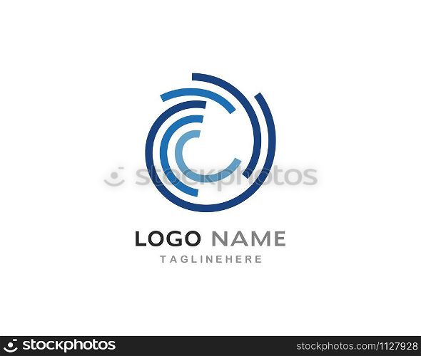 Business technology logo template vector