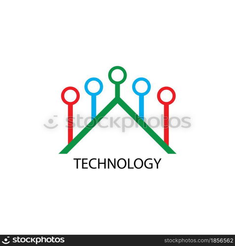 Business technology logo template vector