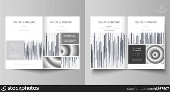 Business templates for bi fold brochure, magazine, flyer. Cover design template, abstract vector layout in A4 size. Simple monochrome geometric pattern. Minimalistic background. Gray color shapes.. Business templates for bi fold brochure, magazine, flyer, booklet or annual report. Cover design template, easy editable vector, abstract flat layout in A4 size. Simple monochrome geometric pattern. Minimalistic background. Gray color shapes.