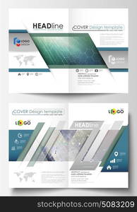 Business templates for bi fold brochure, magazine, flyer, booklet. Cover design template, vector layout, A4 size. Chemistry pattern, hexagonal molecule structure. Medicine, science, technology concept. Business templates for bi fold brochure, magazine, flyer, booklet or annual report. Cover design template, easy editable vector, abstract flat layout in A4 size. Chemistry pattern, hexagonal molecule structure. Medicine, science, technology concept.