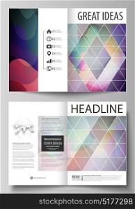Business templates for bi fold brochure, magazine, flyer, booklet, annual report. Cover design template, flat style vector layout in A4 size. Colorful pattern with shapes forming abstract background. Business templates for bi fold brochure, magazine, flyer, booklet or annual report. Cover design template, flat style vector layout in A4 size. Colorful pattern with shapes forming abstract background