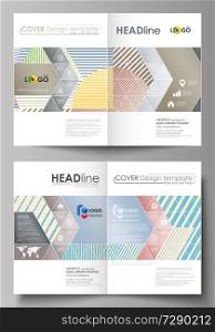 Business templates for bi fold brochure, magazine, flyer, booklet or annual report. Cover design template, easy editable vector, abstract flat layout in A4 size. Minimalistic design with lines, geometric shapes forming beautiful background.. Business templates for bi fold brochure, magazine, flyer, booklet. Cover template, abstract vector layout in A4 size. Minimalistic design with lines, geometric shapes forming beautiful background.