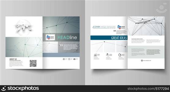 Business templates for bi fold brochure, magazine, flyer, booklet, report. Cover design template, vector layout in A4 size. Genetic and chemical compounds. DNA and neurons. Chemistry, science concept.. Business templates for bi fold brochure, magazine, flyer, booklet, report. Cover design template, vector layout in A4 size. Genetic and chemical compounds. DNA and neurons. Chemistry, science concept