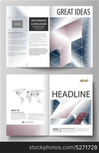 Business templates for bi fold brochure, magazine, flyer, report. Cover design template, vector layout in A4 size. Simple monochrome geometric pattern. Abstract polygonal style, modern background.. Business templates for bi fold brochure, magazine, flyer, report. Cover design template, vector layout in A4 size. Simple monochrome geometric pattern. Abstract polygonal style, modern background
