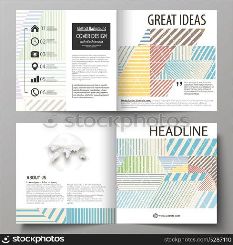 Business templates for bi fold square brochure, magazine, flyer, booklet, report. Leaflet cover, abstract vector layout. Minimalistic design with lines, geometric shapes forming beautiful background.. Business templates for bi fold square brochure, magazine, flyer, booklet, report. Leaflet cover, abstract vector layout. Minimalistic design with lines, geometric shapes forming beautiful background