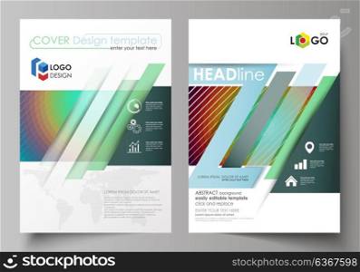 Business templates for brochure, flyer, booklet. Cover template, abstract vector layout in A4 size. Minimalistic design with circles, diagonal lines. Geometric shape, beautiful retro background. Business templates for brochure, magazine, flyer, booklet or annual report. Cover design template, easy editable vector, abstract flat layout in A4 size. Minimalistic design with circles, diagonal lines. Geometric shapes forming beautiful retro background.