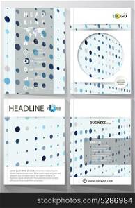 Business templates for brochure, flyer, booklet, report. Cover template, abstract layout in A4 size. Soft color dots with illusion of depth and perspective, dotted background. Elegant vector design.. Business templates for brochure, flyer, booklet, report. Cover template, abstract layout in A4 size. Soft color dots with illusion of depth and perspective, dotted background. Elegant vector design