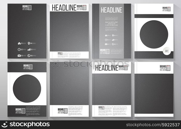 Business templates for brochure, flyer or booklet. Dark design, textured vector background.