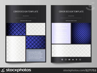 Business templates for brochure, flyer, report. Cover design template, abstract vector layout in A4 size. Shiny fabric, rippled texture, white and blue color silk, colorful vintage style background.. Business templates for brochure, magazine, flyer, booklet or annual report. Cover design template, easy editable vector, abstract flat layout in A4 size. Shiny fabric, rippled texture, white and blue color silk, colorful vintage style background.