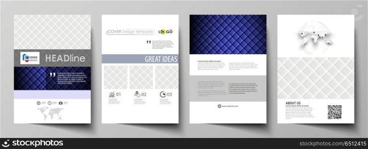 Business templates for brochure, flyer, report. Cover design template, abstract vector layout in A4 size. Shiny fabric, rippled texture, white and blue color silk, colorful vintage style background.. Business templates for brochure, magazine, flyer, booklet or annual report. Cover design template, easy editable vector, abstract flat layout in A4 size. Shiny fabric, rippled texture, white and blue color silk, colorful vintage style background.
