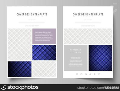 Business templates for brochure, flyer, report. Cover design template, abstract vector layout in A4 size. Shiny fabric, rippled texture, white and blue color silk, colorful vintage style background.. Business templates for brochure, magazine, flyer, booklet or annual report. Cover design template, easy editable vector, abstract flat layout in A4 size. Shiny fabric, rippled texture, white and blue color silk, colorful vintage style background.