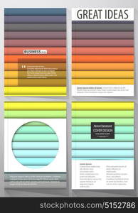 Business templates for brochure, magazine, flyer, annual report. Cover template, vector layout in A4 size. Bright color rectangles, colorful design, rectangular shapes, abstract beautiful background.. Business templates for brochure, magazine, flyer, booklet or annual report. Cover design template, easy editable vector, abstract flat layout in A4 size. Bright color rectangles, colorful design with overlapping geometric rectangular shapes forming abstract beautiful background.