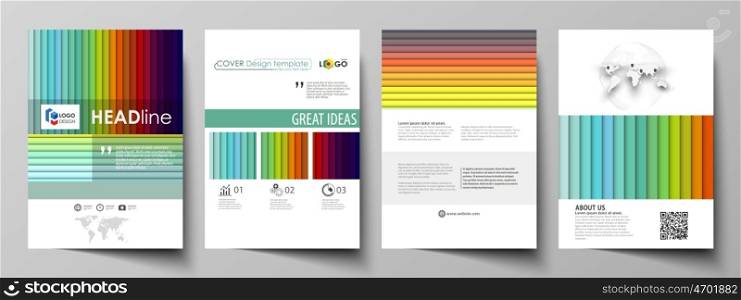 Business templates for brochure, magazine, flyer, booklet or annual report. Cover design template, easy editable vector, abstract flat layout in A4 size. Bright color rectangles, colorful design with overlapping geometric rectangular shapes forming abstract beautiful background.
