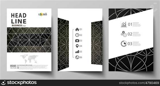 Business templates for brochure, magazine, flyer, booklet or annual report. Cover design template, easy editable vector, abstract flat layout in A4 size. Celtic pattern. Abstract ornament, geometric vintage texture, medieval classic ethnic style.