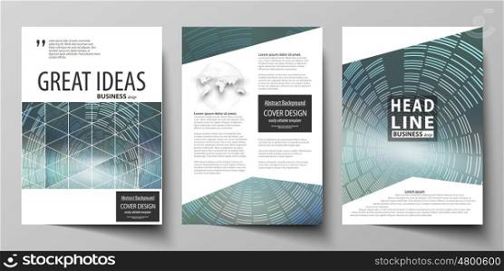 Business templates for brochure, magazine, flyer, booklet or annual report. Cover design template, easy editable vector, abstract flat layout in A4 size. Technology background in geometric style made from circles.