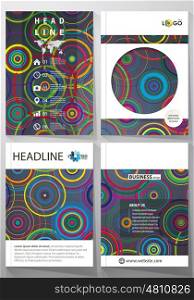 Business templates for brochure, magazine, flyer, booklet or annual report. Cover design template, easy editable vector, abstract flat layout in A4 size. Bright color background in minimalist style made from colorful circles.