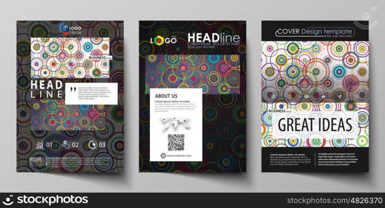 Business templates for brochure, magazine, flyer, booklet or annual report. Cover design template, easy editable vector, abstract flat layout in A4 size. Bright color background in minimalist style made from colorful circles.