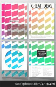 Business templates for brochure, magazine, flyer, booklet or annual report. Cover design template, easy editable vector, abstract flat layout in A4 size. Colorful rectangles, moving dynamic shapes forming abstract polygonal style background.