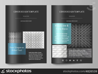 Business templates for brochure, magazine, flyer, booklet or annual report. Cover design template, easy editable vector, abstract flat layout in A4 size. Abstract infinity background, 3d structure with rectangles forming illusion of depth and perspective.