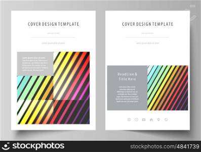 Business templates for brochure, magazine, flyer, booklet or annual report. Cover design template, easy editable vector, abstract flat layout in A4 size. Bright color rectangles, colorful design with geometric rectangular shapes forming abstract beautiful background.