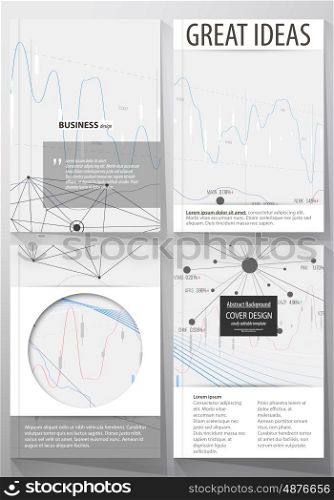 Business templates for brochure, magazine, flyer, booklet or annual report. Cover design template, easy editable vector, abstract flat layout in A4 size. Abstract infographic background in minimalist style made from lines, symbols, charts, diagrams and other elements.