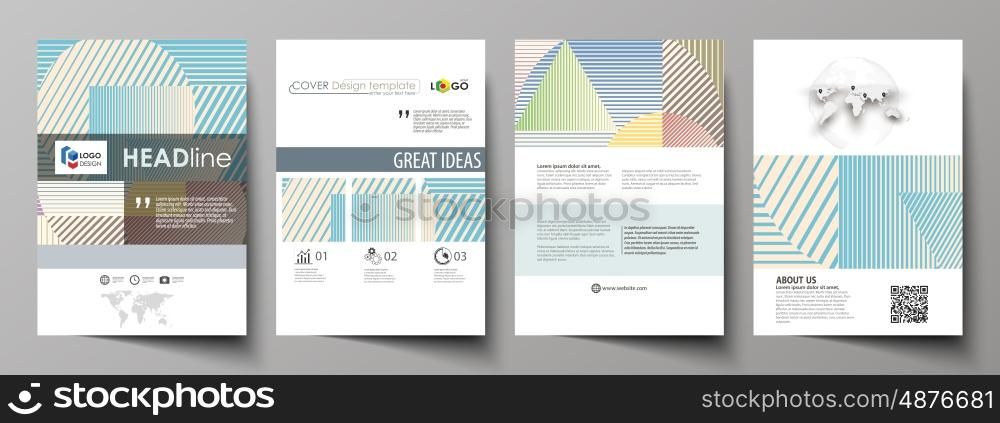 Business templates for brochure, magazine, flyer, booklet or annual report. Cover design template, easy editable vector, abstract flat layout in A4 size. Minimalistic design with lines, geometric shapes forming beautiful background.