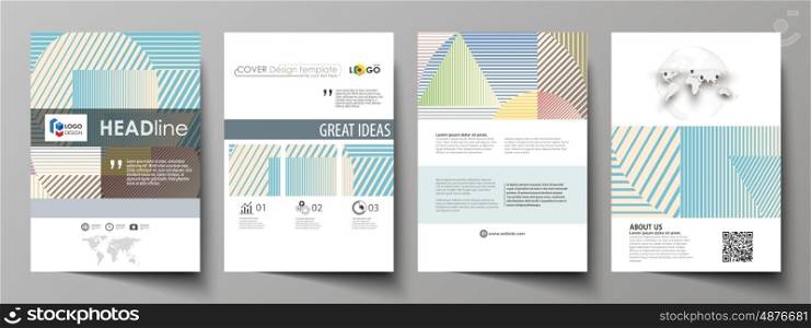 Business templates for brochure, magazine, flyer, booklet or annual report. Cover design template, easy editable vector, abstract flat layout in A4 size. Minimalistic design with lines, geometric shapes forming beautiful background.