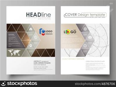 Business templates for brochure, magazine, flyer, booklet or annual report. Cover design template, easy editable vector, abstract flat layout in A4 size. Alchemical theme. Fractal art background. Sacred geometry. Mysterious relaxation pattern.