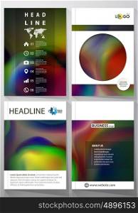 Business templates for brochure, magazine, flyer, booklet or annual report. Cover design template, easy editable vector, abstract flat layout in A4 size. Colorful design background with abstract shapes, bright cell backdrop.