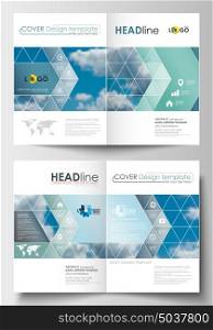 Business templates for brochure, magazine, flyer, booklet or annual report. Cover design template, easy editable blank, abstract flat blue layout in A4 size, vector illustration.. Business templates for brochure, magazine, flyer, booklet or annual report. Cover design template, easy editable blank, abstract flat blue layout in A4 size, vector illustration