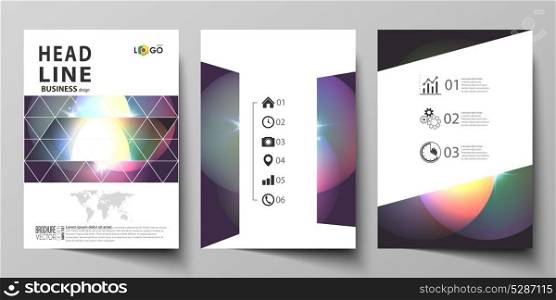 Business templates for brochure, magazine, flyer, booklet or annual report. Cover template, abstract vector layout in A4 size. Retro style, mystical Sci-Fi background. Futuristic trendy design.. Business templates for brochure, magazine, flyer, booklet or annual report. Cover template, abstract vector layout in A4 size. Retro style, mystical Sci-Fi background. Futuristic trendy design