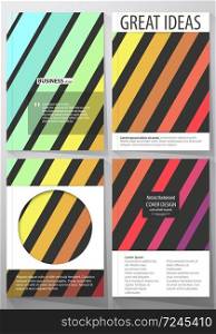 Business templates for brochure, magazine, flyer, booklet or annual report. Cover design template, easy editable vector, abstract flat layout in A4 size. Bright color rectangles, colorful design with geometric rectangular shapes forming abstract beautiful background.. Business templates for brochure, flyer. Cover template, vector layout in A4 size. Bright color rectangles, colorful design with geometric rectangular shapes forming abstract beautiful background.