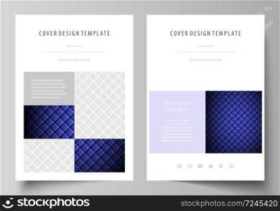 Business templates for brochure, magazine, flyer, booklet or annual report. Cover design template, easy editable vector, abstract flat layout in A4 size. Shiny fabric, rippled texture, white and blue color silk, colorful vintage style background.. Business templates for brochure, flyer, report. Cover design template, abstract vector layout in A4 size. Shiny fabric, rippled texture, white and blue color silk, colorful vintage style background.