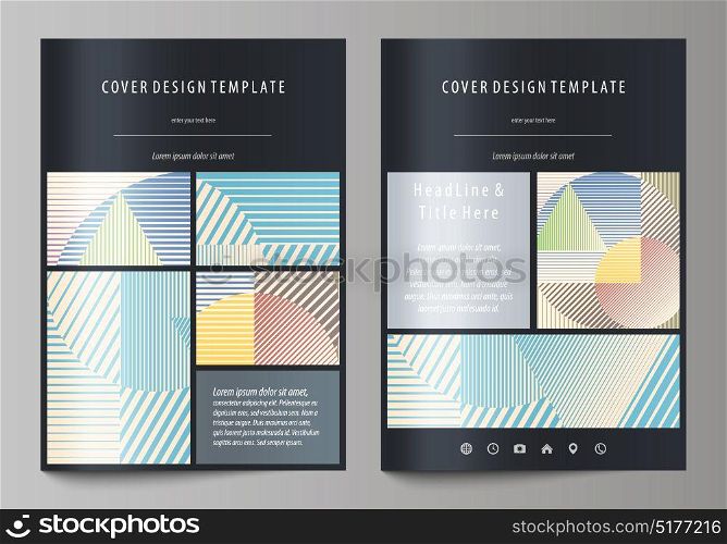 Business templates for brochure, magazine, flyer, booklet or report. Cover template, abstract vector layout in A4 size. Minimalistic design with lines, geometric shapes forming beautiful background. Business templates for brochure, magazine, flyer, booklet or report. Cover template, abstract vector layout in A4 size. Minimalistic design with lines, geometric shapes forming beautiful background.