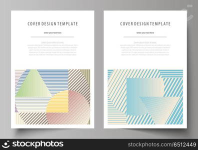 Business templates for brochure, magazine, flyer, booklet or report. Cover template, abstract vector layout in A4 size. Minimalistic design with lines, geometric shapes forming beautiful background.. Business templates for brochure, magazine, flyer, booklet or annual report. Cover design template, easy editable vector, abstract flat layout in A4 size. Minimalistic design with lines, geometric shapes forming beautiful background.